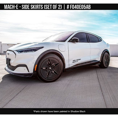 AirDesign Mach-E Side Skirt Set - Gloss Black (2022-2025)
