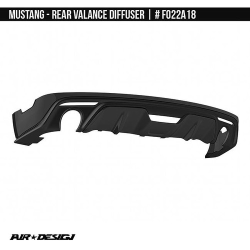 AirDesign Mustang EcoBoost Rear Diffuser Valance - Satin Black (2015-2017)