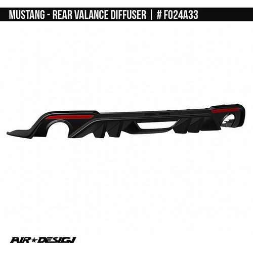 AirDesign Mustang EcoBoost Rear Diffuser Valance - Satin Black (2018-2023)