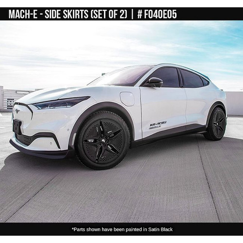 AirDesign Mach-E Side Skirt Set - Satin Black (2022-2025)