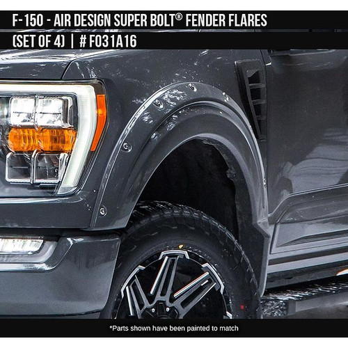 AirDesign F-150 Super Bolt Fender Flare Set - Satin Black (2021-2025)