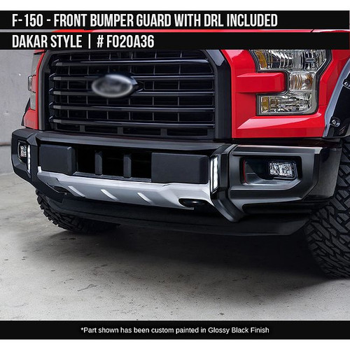 AirDesign F-150 Dakar Style Front Bumper Guard w/ DRL - Gray Primer (2015-2017)
