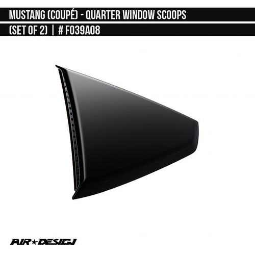 AirDesign Mustang Quarter Window Scoop Set - Carbonized Gray (2024-2025)