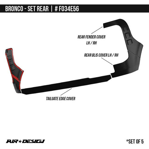 AirDesign Bronco Rear End Set - Satin Black (2021-2025)