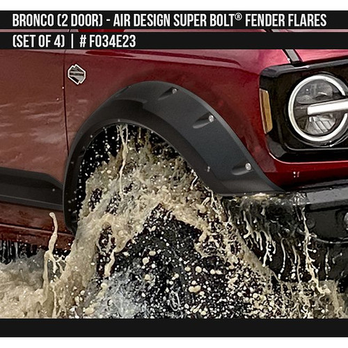 AirDesign Bronco 2D Super Bolt Fender Flare Set - Satin Black (2021-2025)