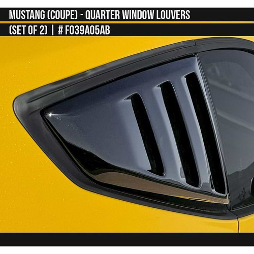 AirDesign Mustang Quarter Window Louver Set - Satin Black (2024-2025)