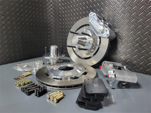 Aerospace Components Mustang 4-Piston Front Street Brake Kit - Plain Rotors (1979-1993)