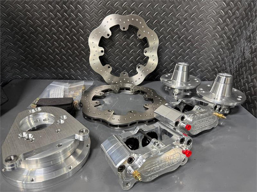 Aerospace Components AC-22SL Mustang 4-Piston Front Street Lite Brake Kit - Dimpled Rotors (79-93)