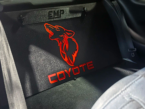 EMP EMP-MRSD-S550-COY-R Mustang Coupe Rear Seat Delete Kit - Gloss Red Coyote Engraving (15-23)