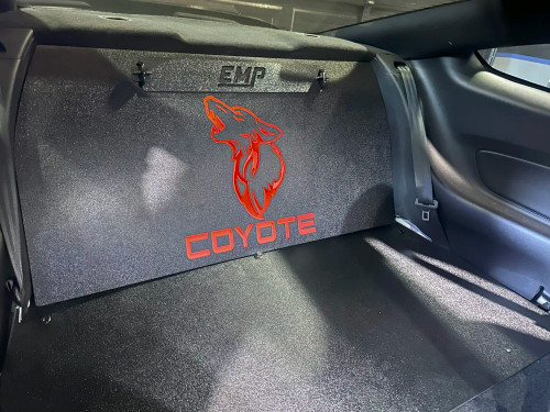 EMP Mustang Coupe Rear Seat Delete Kit - Gloss Red Coyote Engraving (2024-2026)