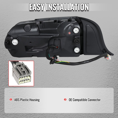 Spec-D Tuning Mustang LED Tail Lights w/ Sequential LED Turn Signals - Black Housing, Smoked Lens (2015-2023)