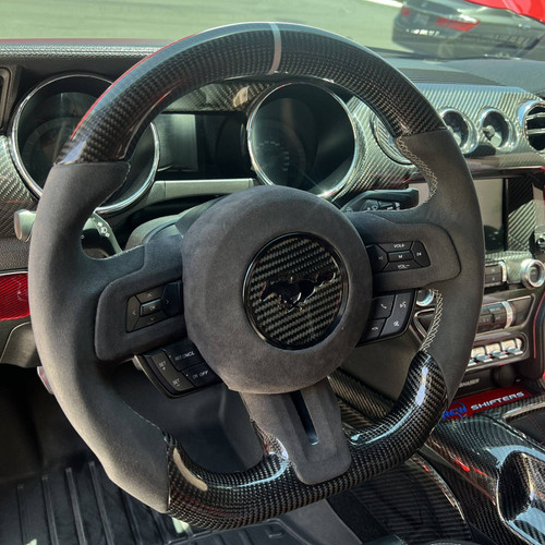 Kustom Interior KI-ABC-MUS-15 Mustang Alcantara Steering Wheel Airbag Cover (15-23)