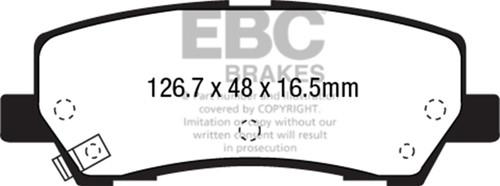 EBC Mustang EcoBoost Redstuff Rear Brake Pads (2015-2023)