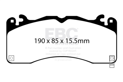 EBC Mustang EcoBoost PP Ultimax2 Front Brake Pads (2015-2023)