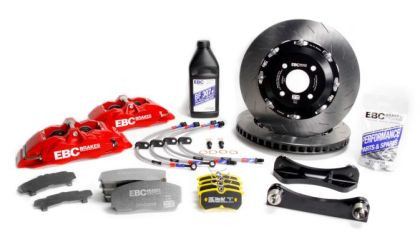 EBC Racing Fiesta Red Apollo-4 Calipers 300mm Rotors Big Brake Kit - Front (2015-2017)