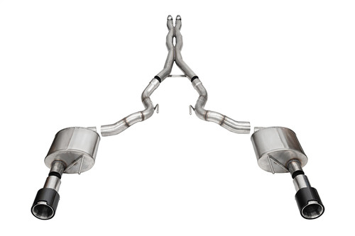 Corsa Mustang GT Convertible 3" Sport Cat-Back Exhaust - 4.5" Carbon Fiber Tips (2024-2026)