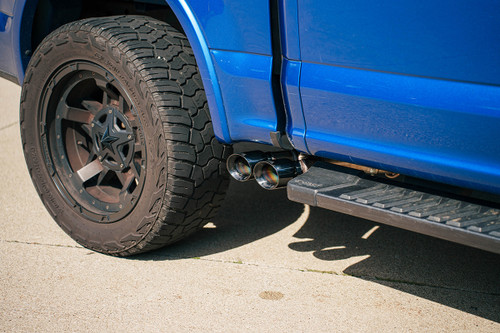 Corsa F-150 5.0L (141in WB) 3" Lightning Exit Cat-Back w/ 3.5" Twin Black PVD Pro Tips (2015-2020)
