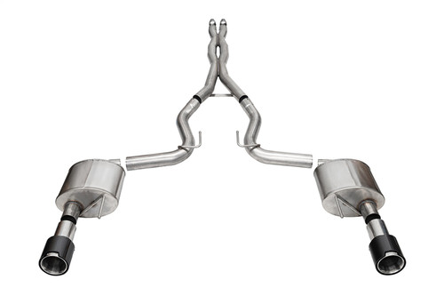 Corsa Mustang GT Coupe 3" Xtreme Cat-Back Exhaust - 4.5" Carbon Fiber Tips (2024-2026)