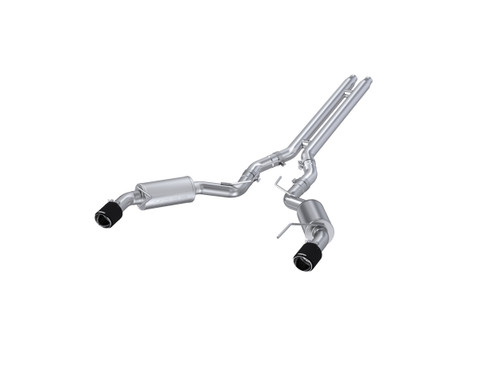 MBRP Mustang GT 5.0L (Coupe) 3" Cat-Back Dual Split Rear w/ 4.5" Carbon Fiber Tips (Street) (2015-2017)