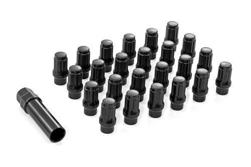 Rough Country Bronco/Ranger M12 x 1.5 24pc Extended Spline Lug Nut Set - Black/Closed (2019-2026)