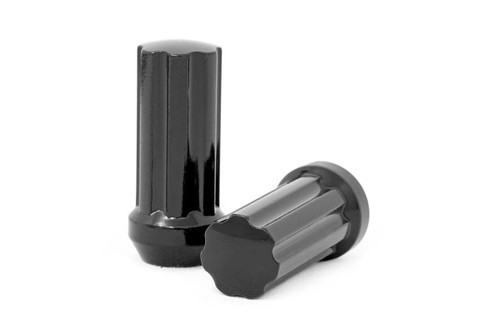 Rough Country Bronco/Ranger M12 x 1.5 24pc Spline Lug Nut Set - Black/Closed (2019-2026)