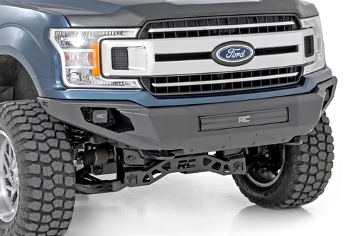 Rough Country F-150 High Clearance Front Bumper w/ Skid Plate & LEDs (2018-2023)