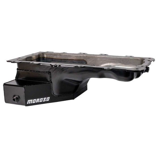 Moroso Mustang 4.6L/5.4L Road Race Oil Pan - 6.375in Deep, Rear T-Sump (1979-Up)