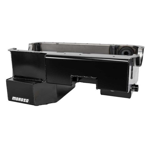 Moroso Mustang 289/302 Power Pouch Oil Pan - 9in Deep, Rear Sump, Billet End Seals (1979-Up)