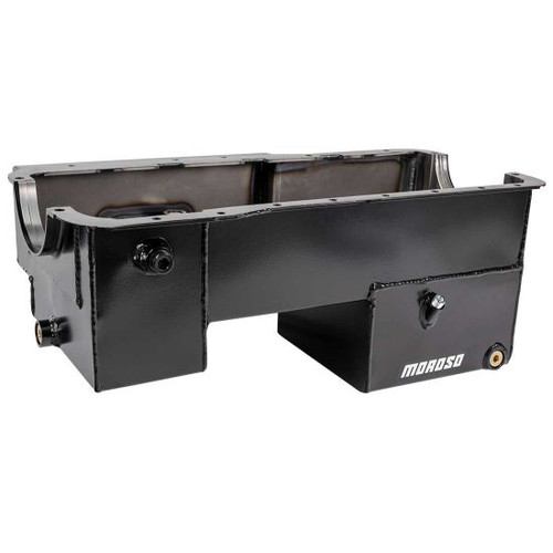 Moroso Mustang 289/302 Power Pouch Oil Pan - 9in Deep, Rear Sump, Billet End Seals (1979-Up)
