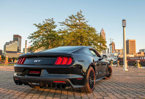 Corsa Mustang GT Xtreme Cat-Back 4" Black Polished Quad Tip Exhaust (2015-2017)