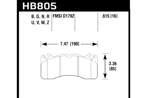 Hawk Mustang GT PP HPS 5.0 Front Brake Pads (2015-2023)