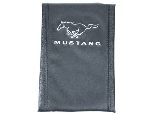 Drake Mustang Console Pad Cover With Mustang Logo Black (2005-2009)