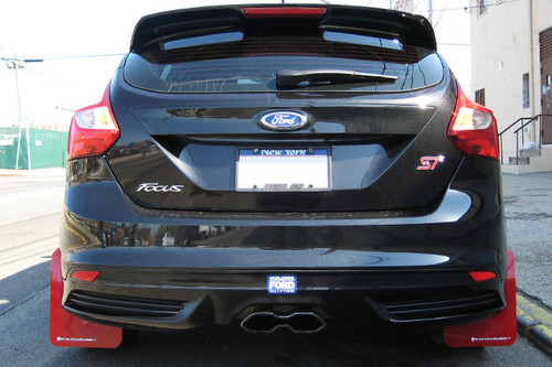 Rally Armor Mud Flap Set Red w/ White Logo Set Focus ST 2013-2018 & Focus RS 2016-2018