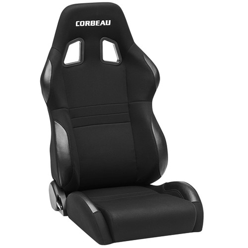 Corbeau A4 Mustang Black Suede Wide Racing Seat - Pair (1979-2023)