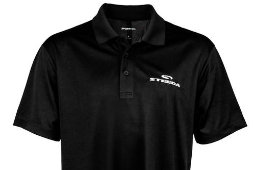 Steeda Short-Sleeve Breathable Polo Shirt, Black