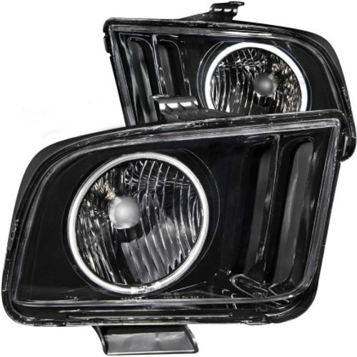 Anzo Mustang Crystal Clear Headlights With Halo Black -CCFL (2005-2009)