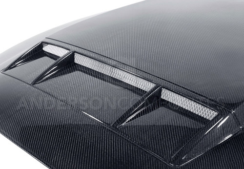 Anderson Composites Mustang GT500 and 13-14 GT / V6 Ram Air Type-CR Carbon Fiber Hood (2010-2014)