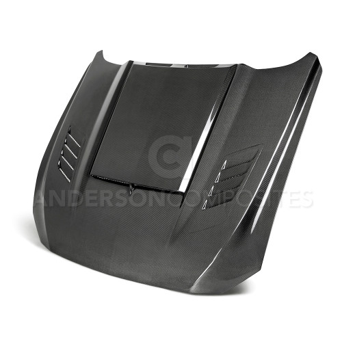 Anderson Composites Mustang Ram Air Double Sided Carbon Fiber Hood (2018-2023)