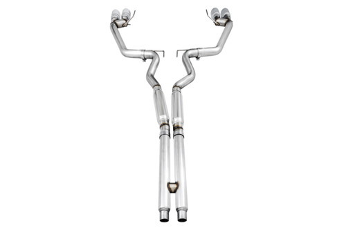 AWE Mustang GT Track Edition Cat-back Exhaust - Quad Chrome Silver Tips (2018-2023)