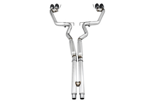 AWE Mustang GT Track Edition Cat-back Exhaust - Quad Diamond Black Tips (2018-2023)