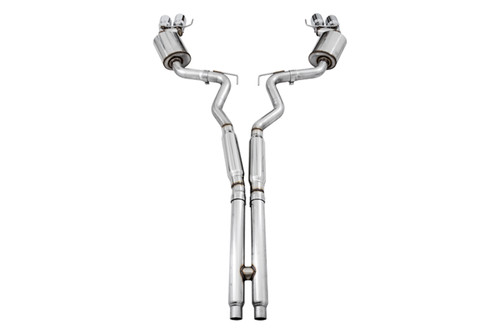 AWE Mustang GT Touring Edition Cat-Back Exhaust - Quad Chrome Silver Tips (2018-2023)
