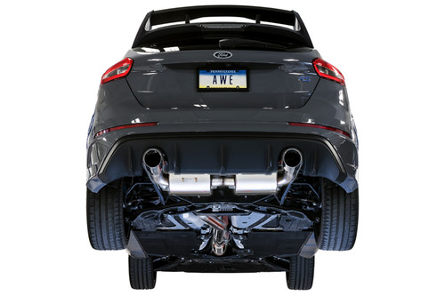 AWE Focus RS Touring Edition Cat-back Exhaust - Resonated - Chrome Silver Tips (2016-2018)