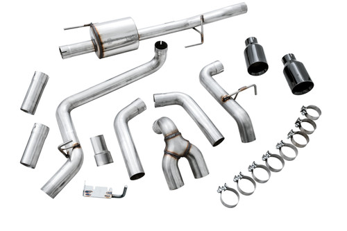 AWE F-150 0FG Dual Exit Exhaust - 5" Diamond Black Tips (2015-2019)