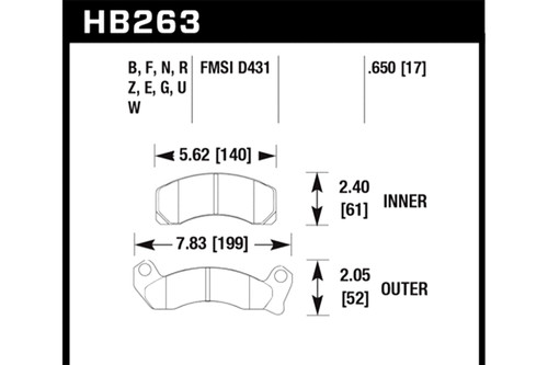 Hawk Mustang V6/GT/Cobra HPS Front Brake Pads (1987-1993)