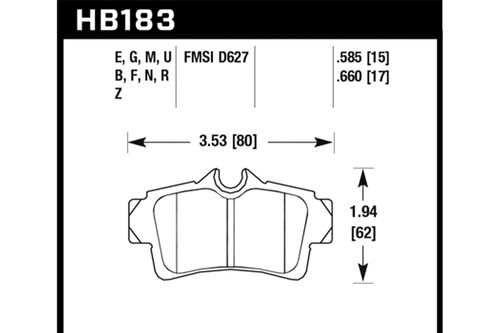 Hawk Mustang V6/GT/Cobra DTC-60 Rear Brake Pads (1994-2004)