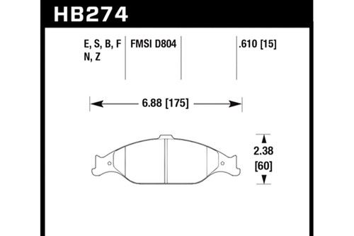 Hawk Mustang V6/GT HPS Front Brake Pads (1999-2004)