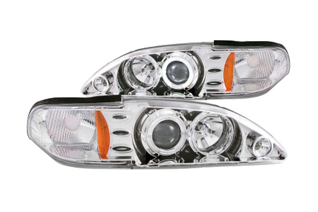 Anzo Mustang Projector Headlights W/ Halo Chrome 1 Piece (1994-1998) - Image Anzo Mustang Projector Headlights W/ Halo Chrome 1 Piece (1994-1998) - Image