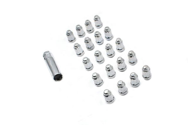Steeda Mustang Splined Small Diameter Lug Nut Kit - Chrome (2015-2023) - Image