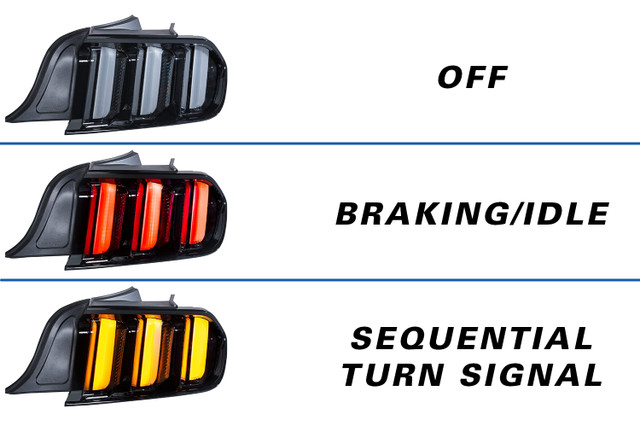 Morimoto Mustang XB LED Euro-Style Tail Lights - Clear w/ Amber (2015-2023) - Image