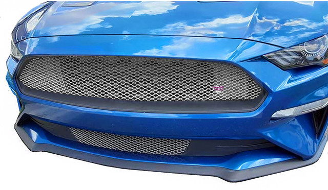 Diamond Grilles Mustang Ecoboost Stainless Grille Set w/o Emblem Cutout (2018-2023) - Image Diamond Grilles Mustang Ecoboost Stainless Grille Set w/o Emblem Cutout (2018-2023) - Image